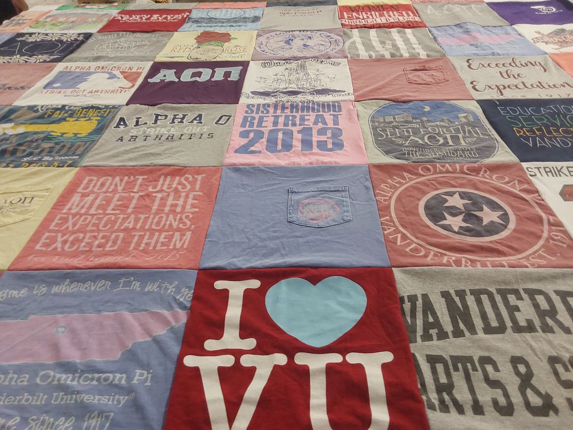 T-shirt quilt from vanderbilt university by Rachel from MA