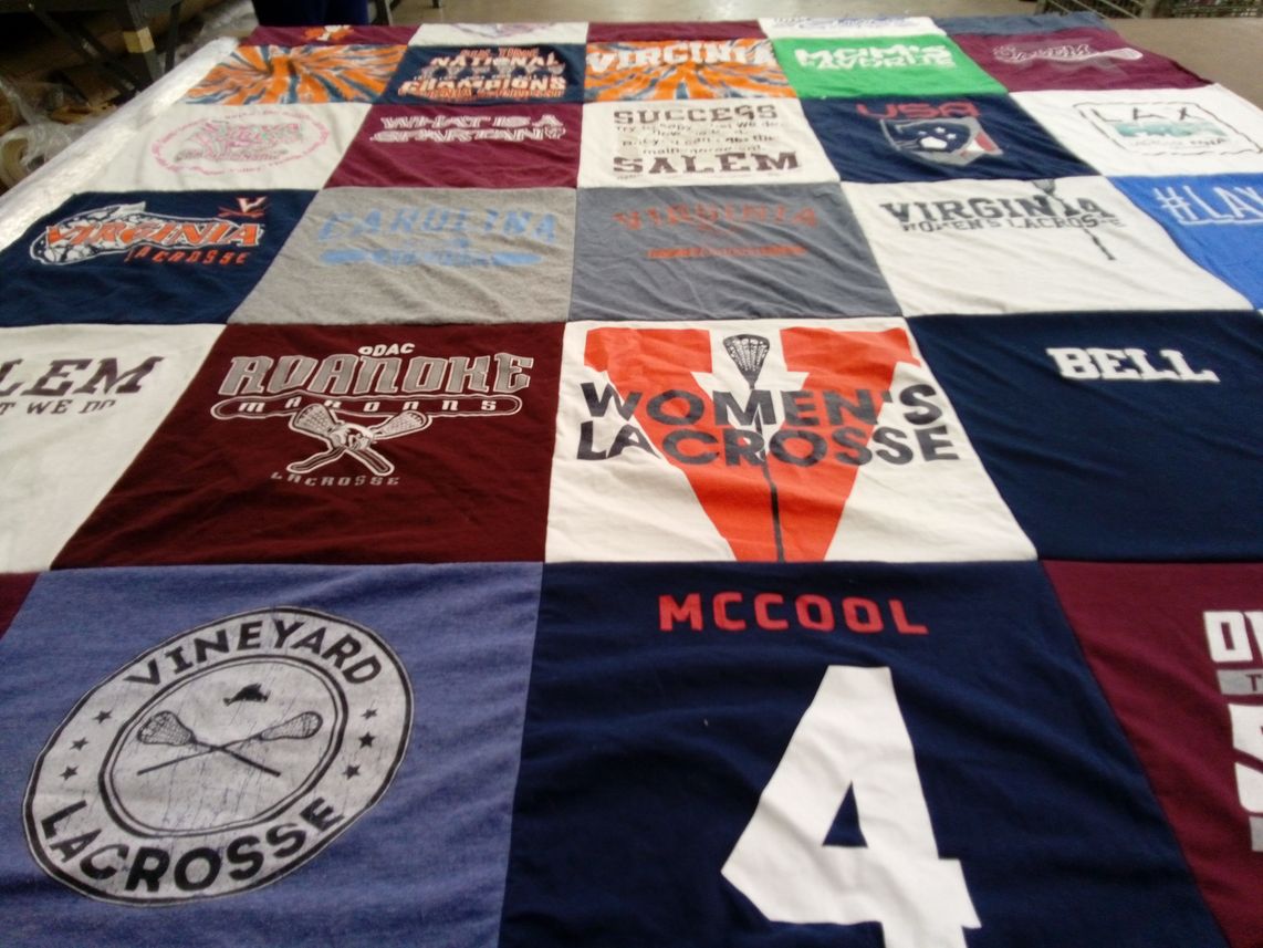 T-shirt quilt featuring roanoke maroons, virginia women's lacrosse by Jason from VA