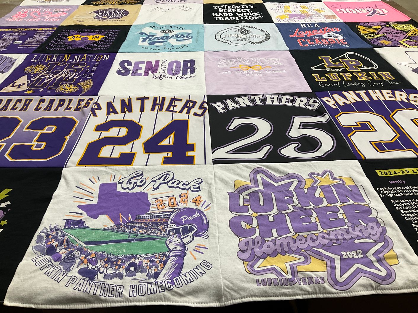 T-shirt quilt featuring lufkin panthers by Danielle from TX