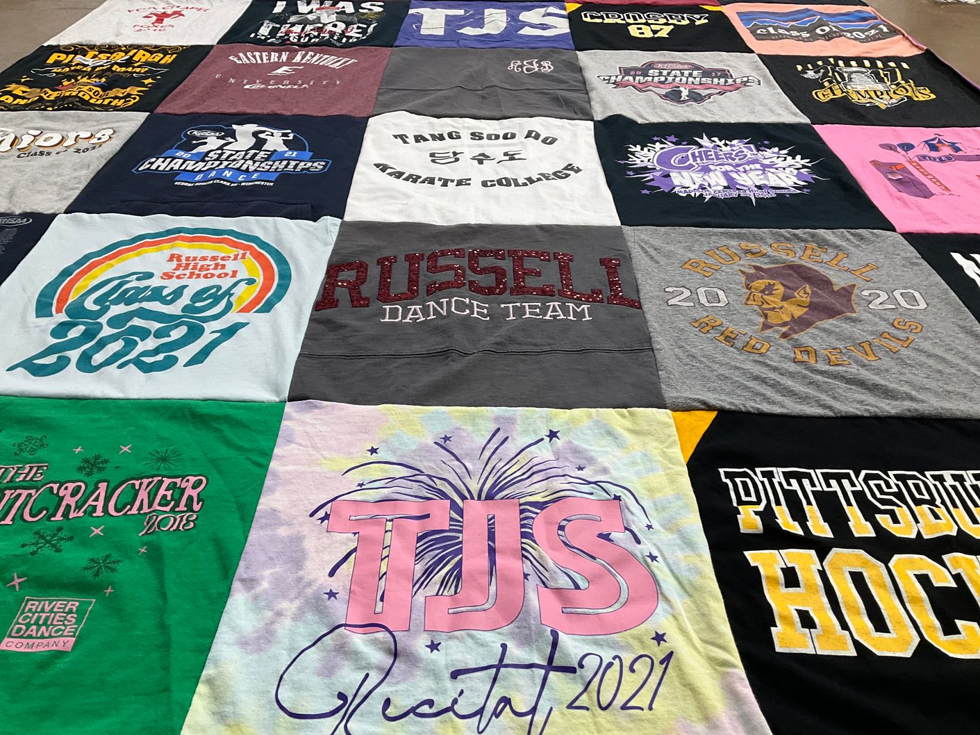 T-shirt quilt featuring pittsburgh hockey by Rachel from KY