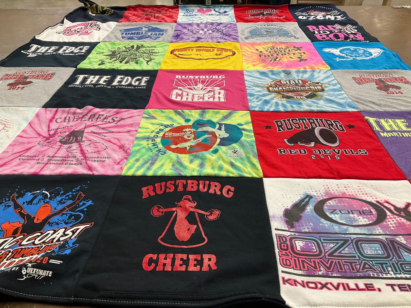 T-shirt quilt featuring rustburg red devils by Chery from VA