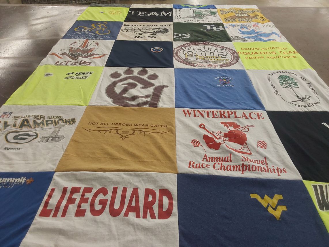 T-shirt quilt featuring green bay packers by Will from WV