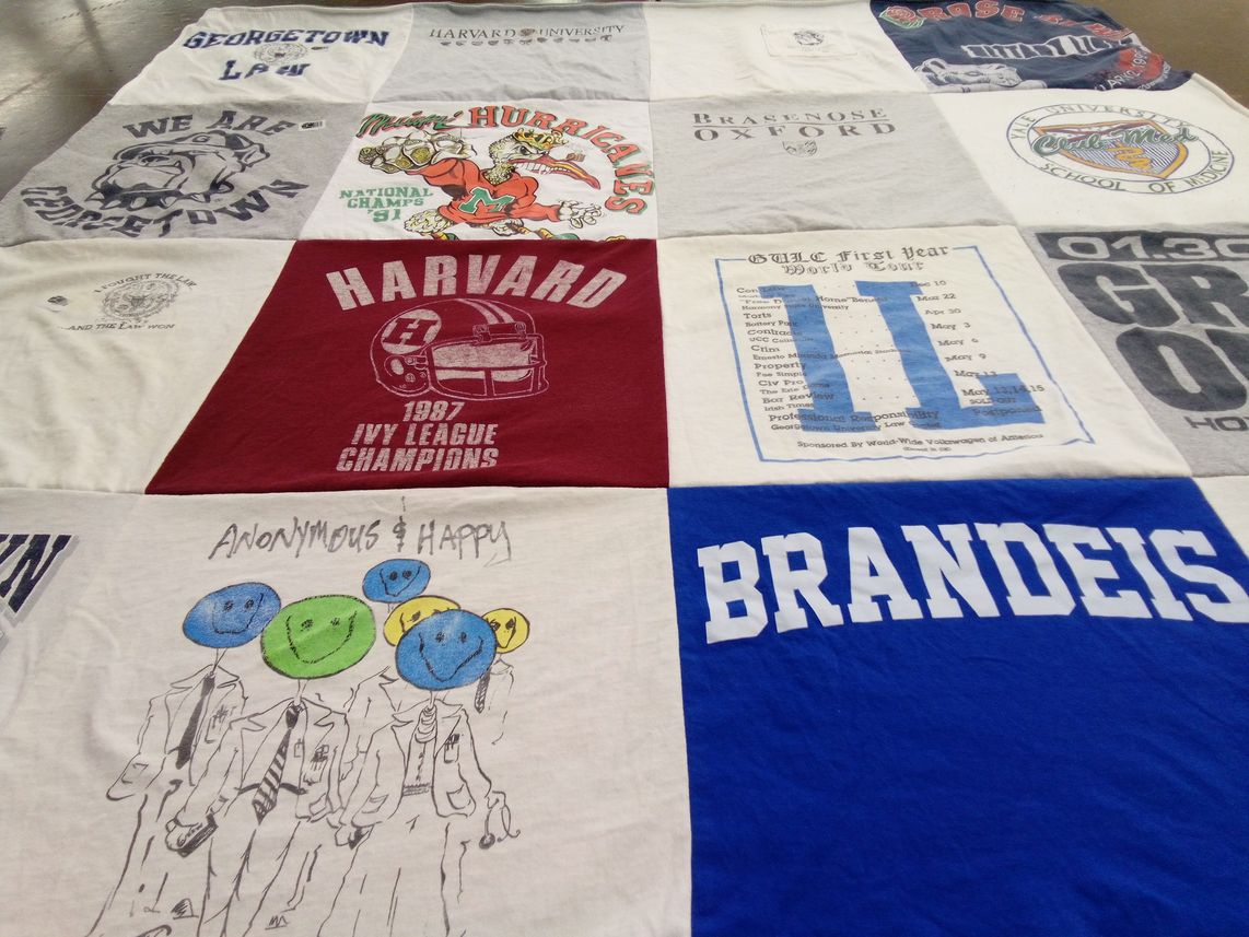 T-shirt quilt featuring miami hurricanes by Denise from FL