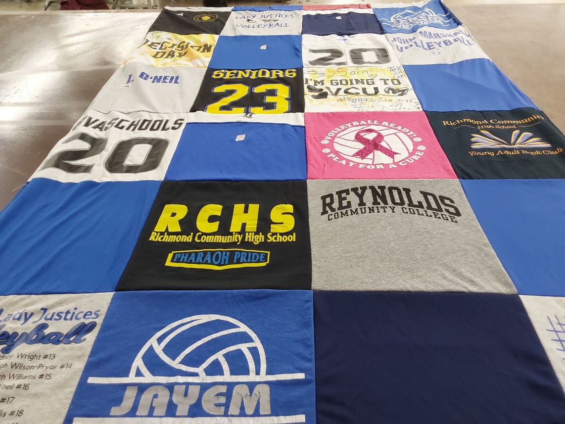 T-shirt quilt featuring ladies justices volleyball by Inayah from VA