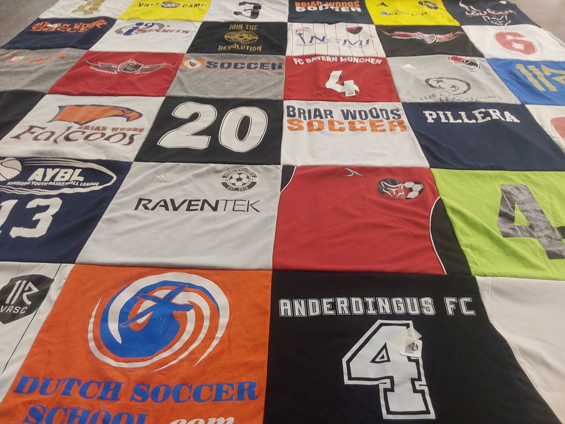 T-shirt quilt featuring briar woods soccer, anderdingus fc by Jessica from VA