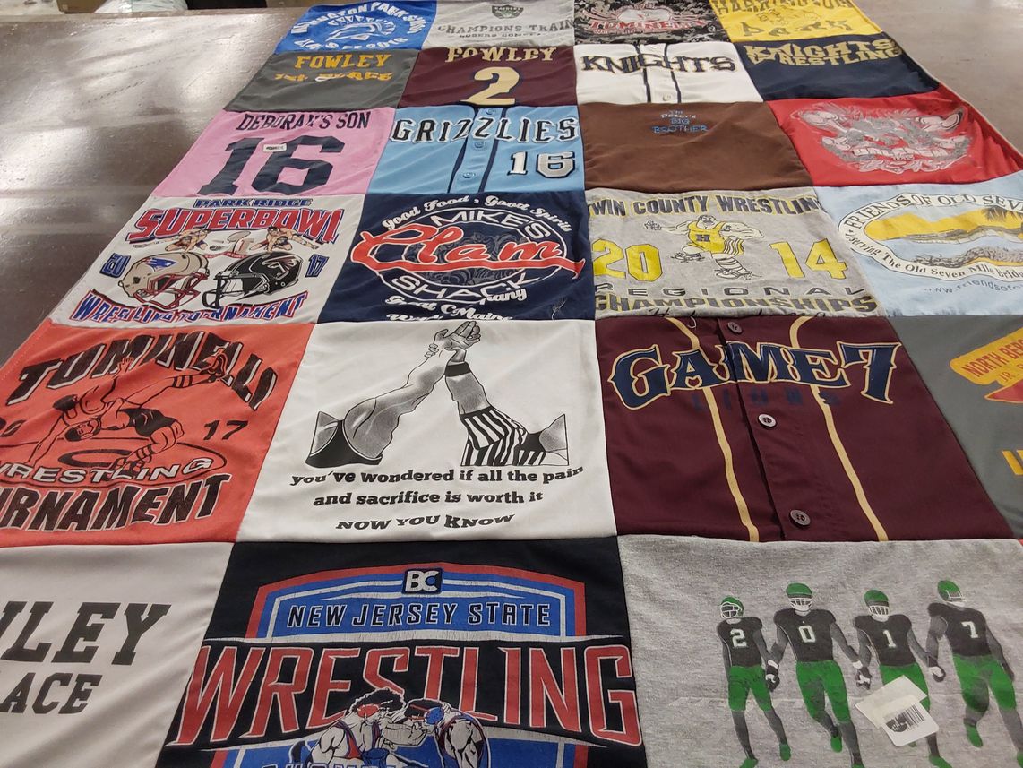 T-shirt quilt featuring grizzlies by Deborah from NJ