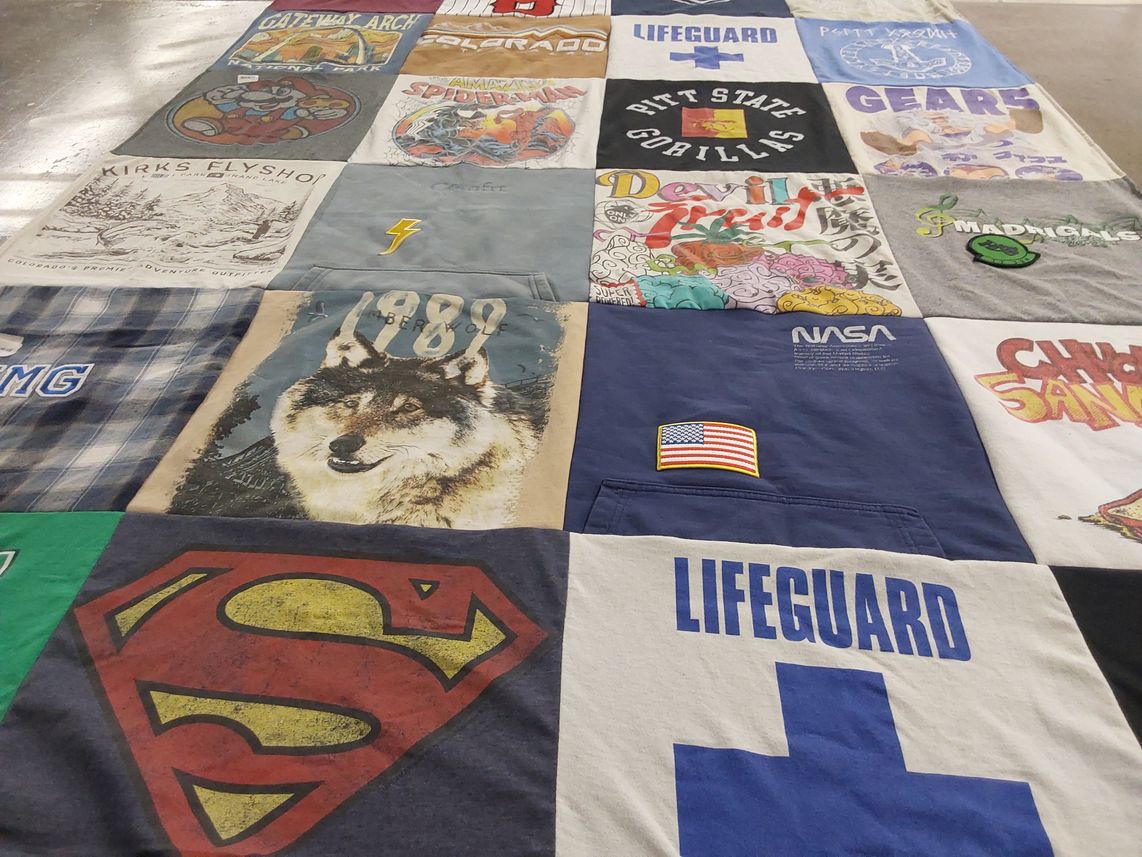 T-shirt quilt from pittsburg state university by Anne from KS