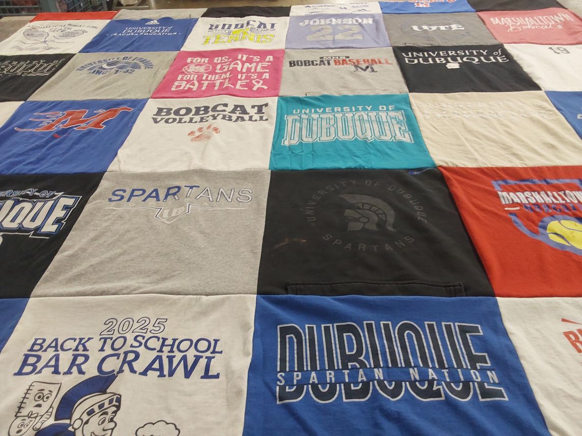 T-shirt quilt featuring spartans by Shannon from IA