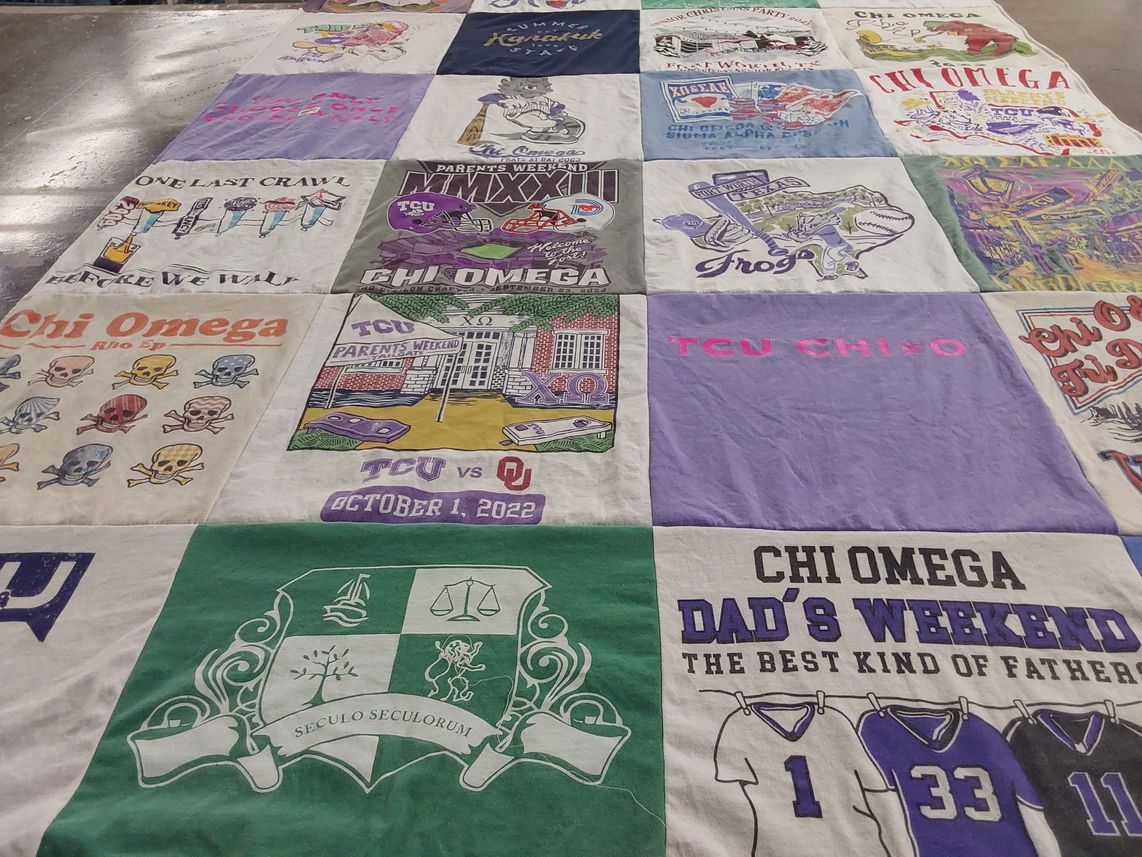 T-shirt quilt from texas christian university by Caroline from MO