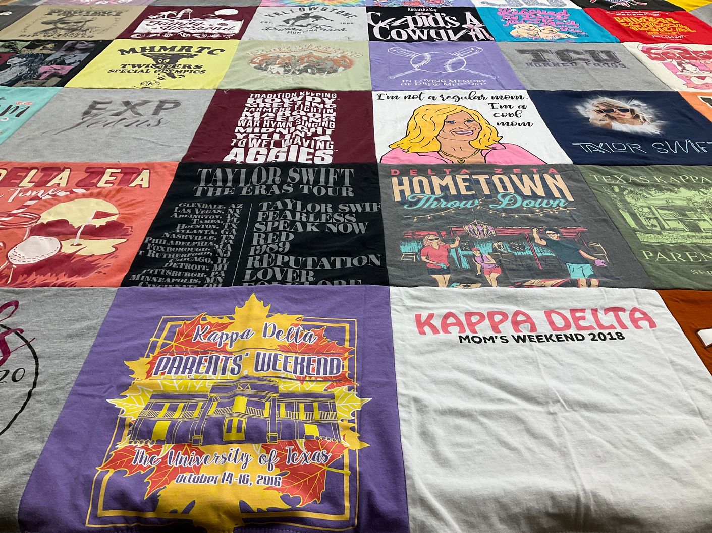 T-shirt quilt from the university of texas by Joanna from TX