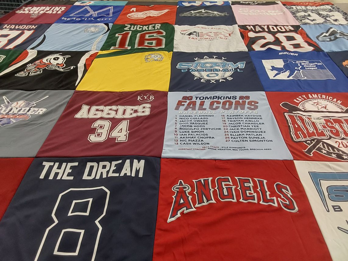 T-shirt quilt featuring katy storm baseball, katy american all-stars by Dave from TX