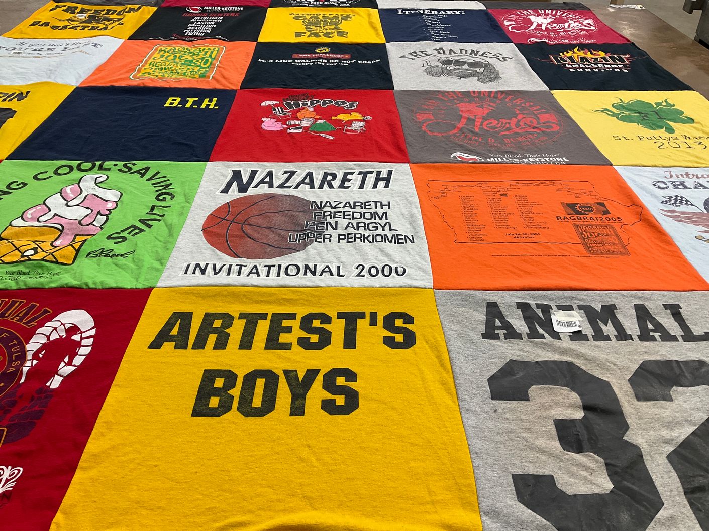 T-shirt quilt from nazareth freedom high school by Brian from PA