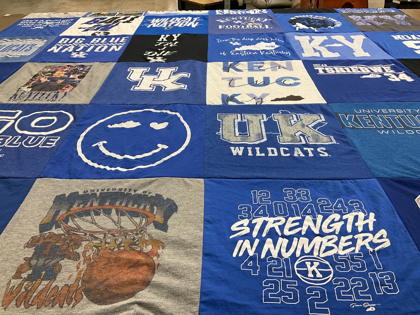 T-shirt quilt featuring university of kentucky wildcats by Elizabeth from KY