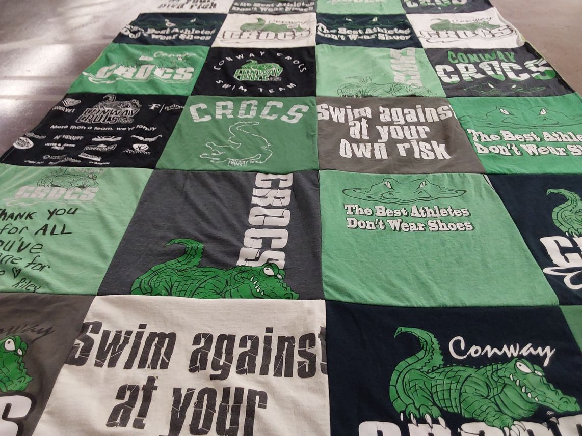 T-shirt quilt featuring conway crocs by Aimee from AR