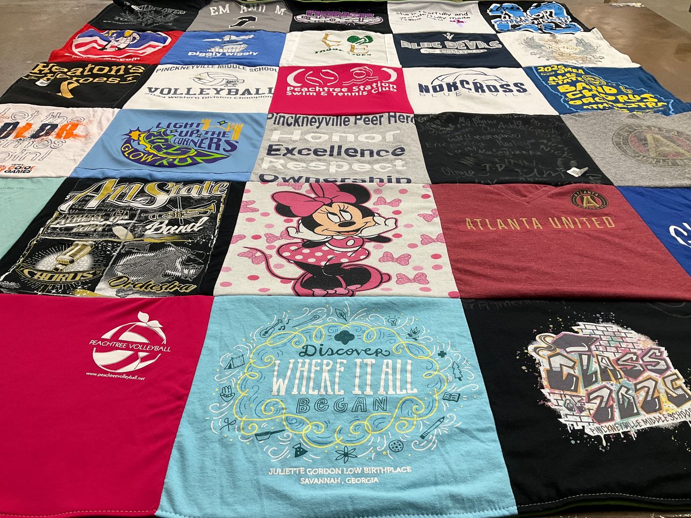 T-shirt quilt featuring atlanta united, peachtree volleyball by Brandy from GA
