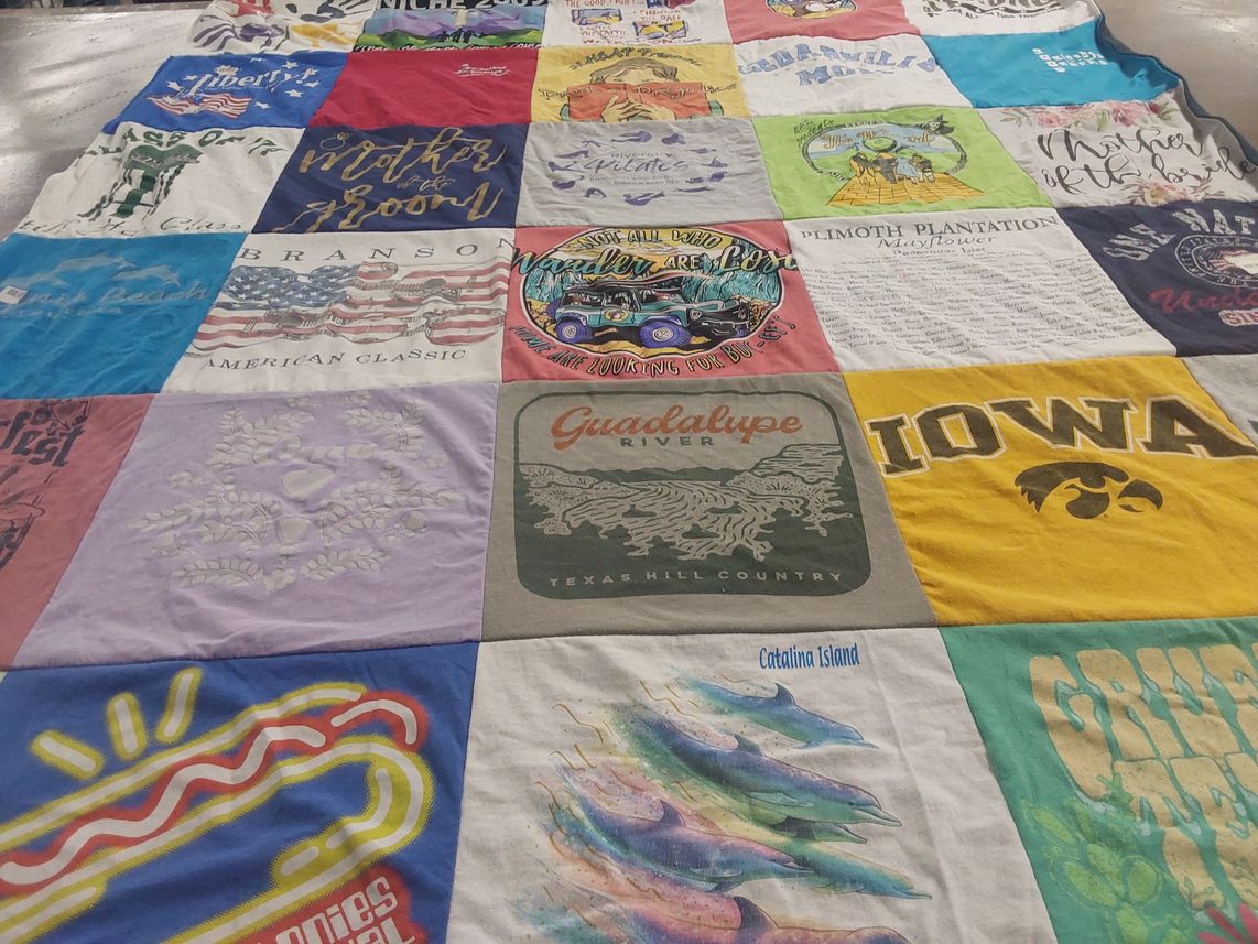 T-shirt quilt from university of iowa by Richelle from IA