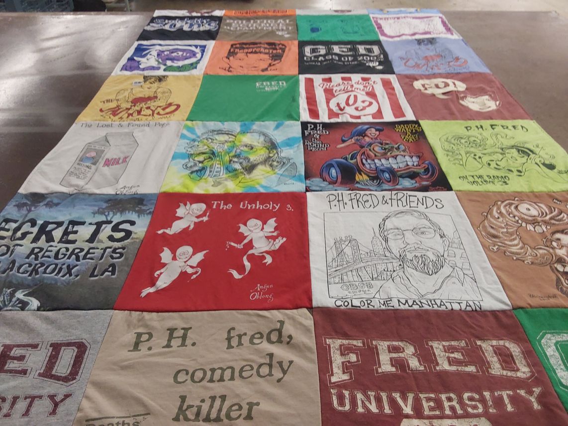 T-shirt quilt from fred university by PH from LA