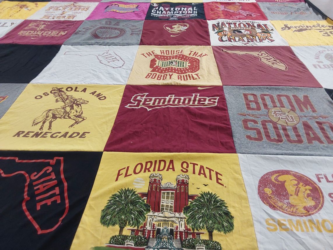 T-shirt quilt from florida state university by Les from FL
