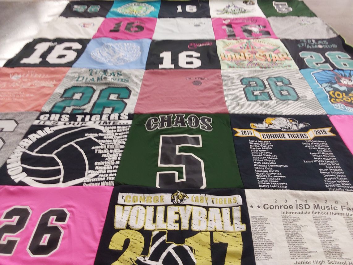 T-shirt quilt featuring conroe tigers by Amelia from TX
