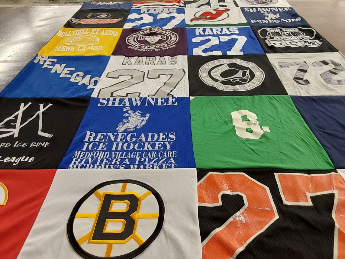 T-shirt quilt featuring boston bruins, philadelphia flyers by Betse from NJ
