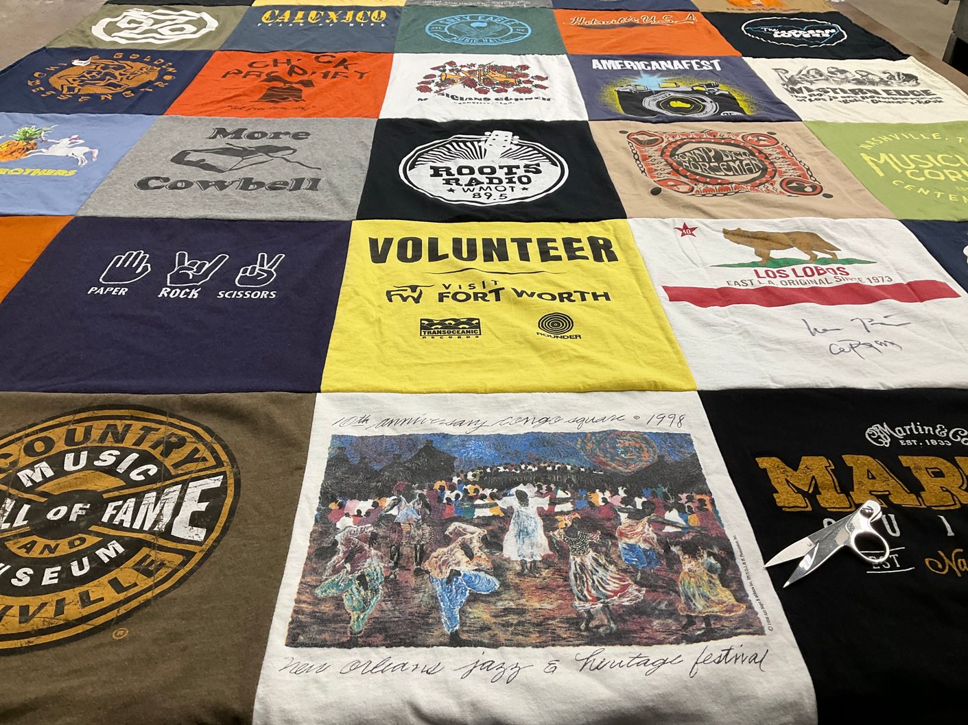 T-shirt quilt with music, festivals themes by Thomas from TN