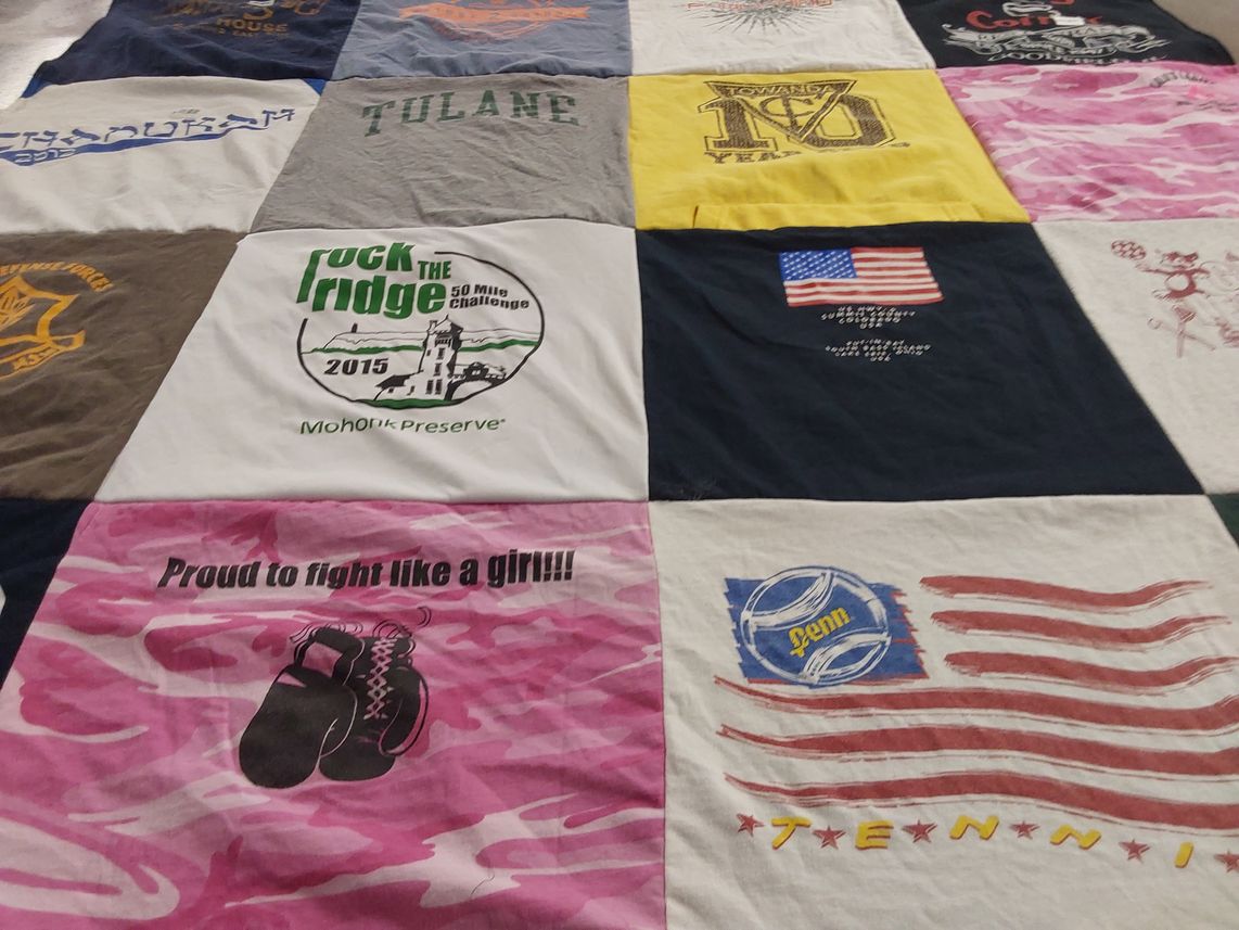 T-shirt quilt from tulane university, university of pennsylvania by Dara from NY