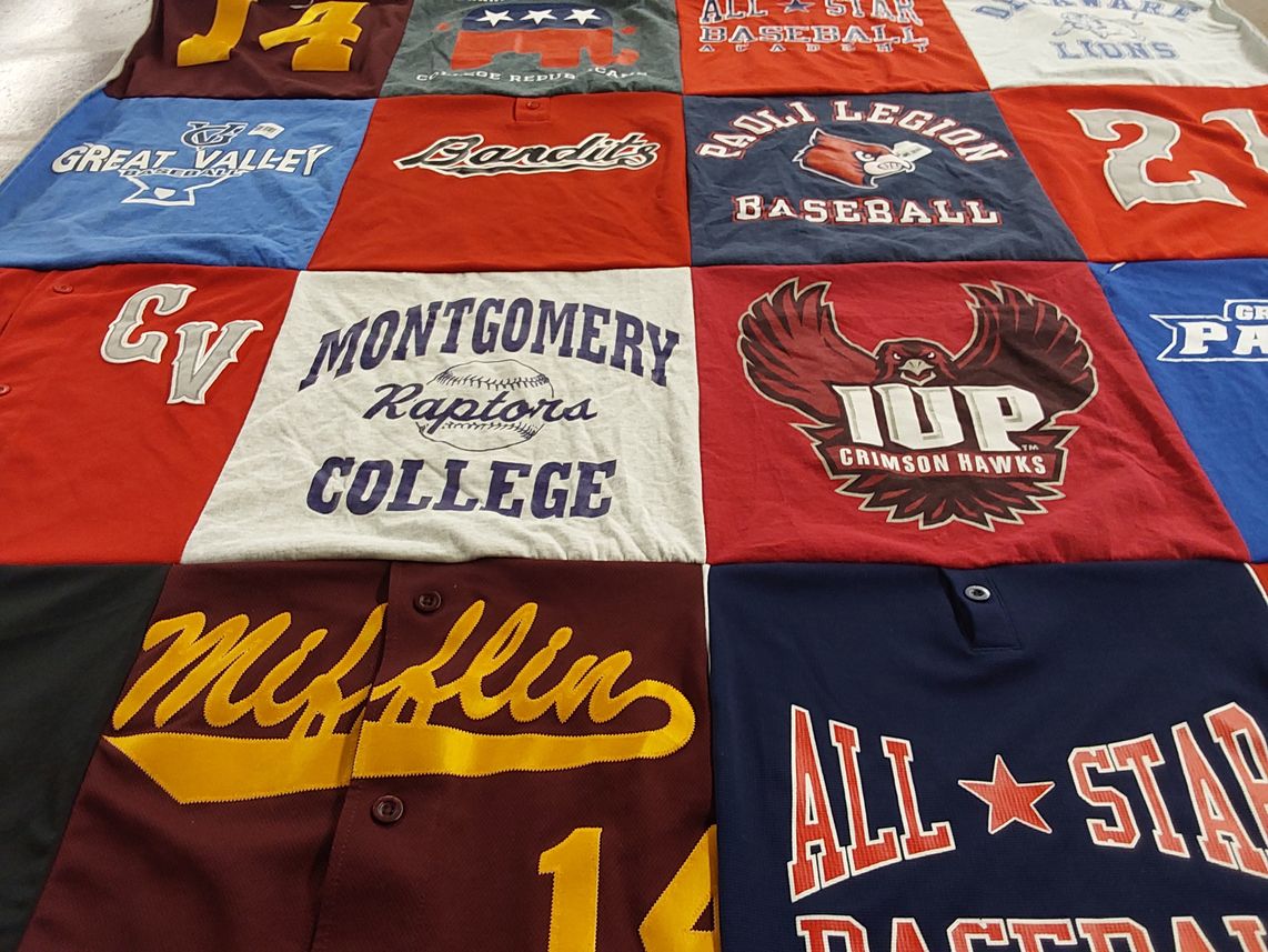 T-shirt quilt featuring great valley baseball, montgomery raptors by Jessica from PA