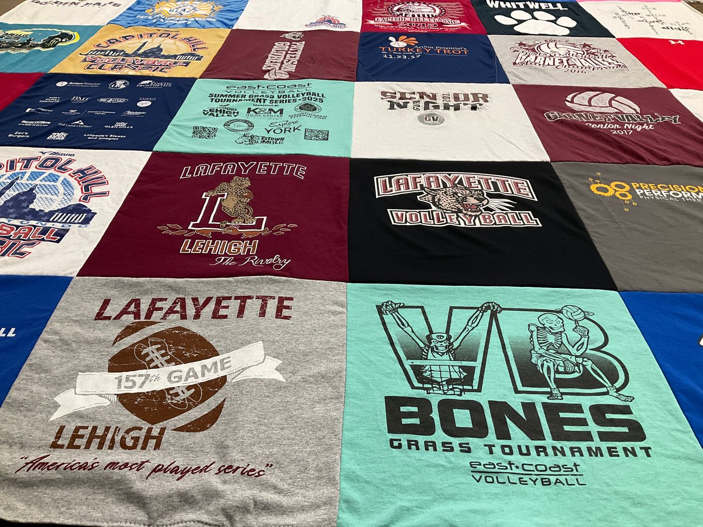T-shirt quilt featuring lafayette college volleyball by Renee from PA