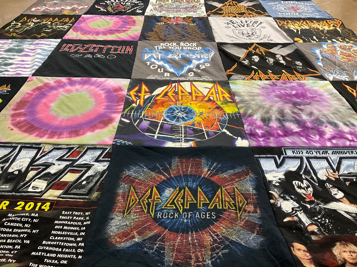 T-shirt quilt with music, rock themes by Don from IL