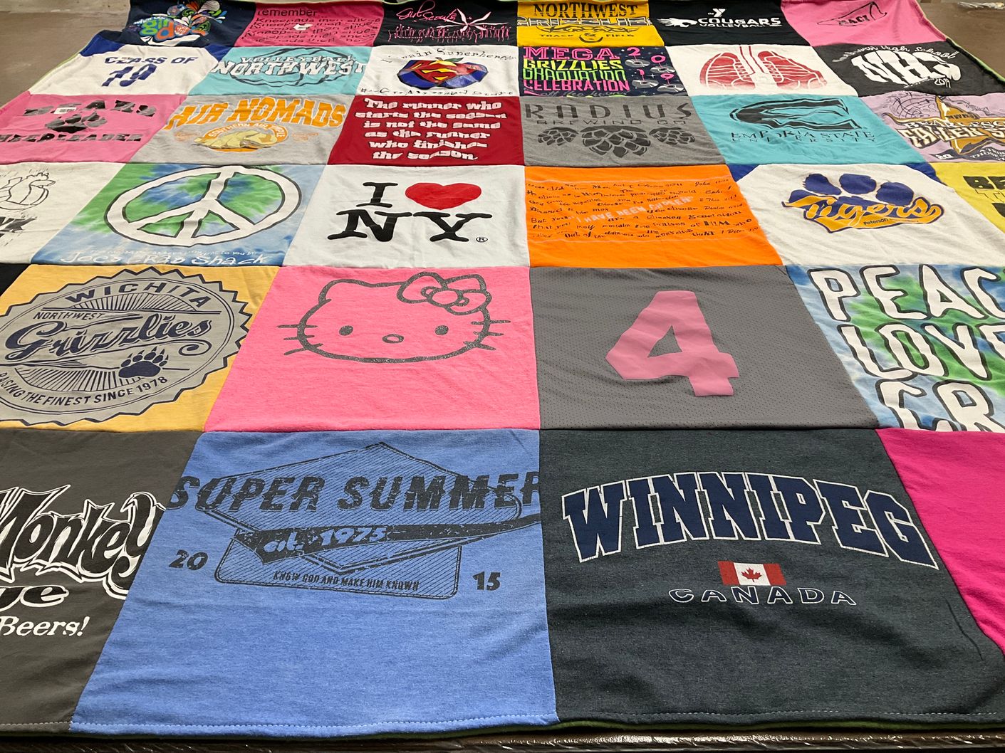 T-shirt quilt featuring wichita grizzlies by Mark from KS