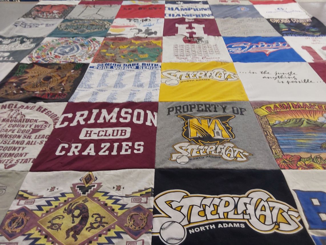 T-shirt quilt featuring north adams steeplecats by Juliana from NH