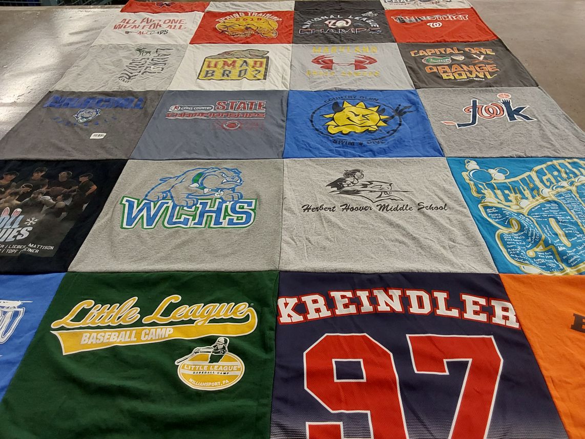 T-shirt quilt from wheaton high school, herbert hoover middle school by Marcy from MD