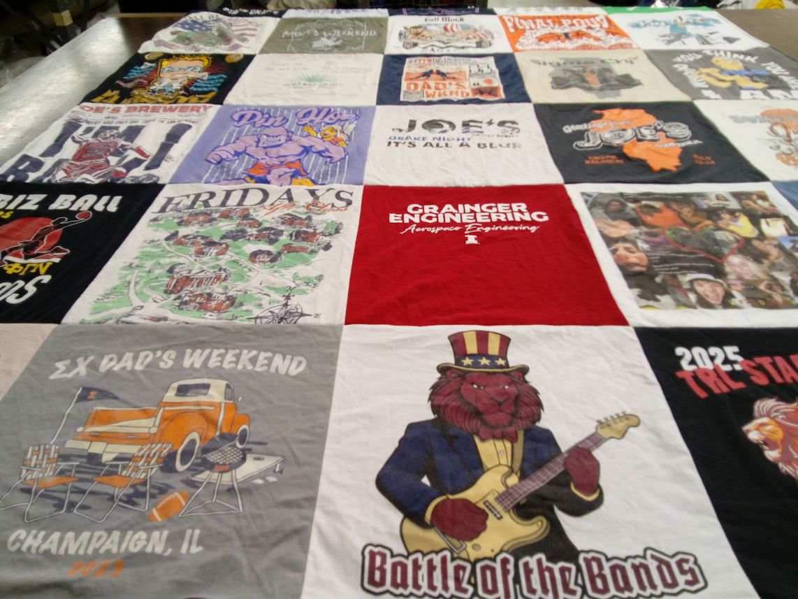 T-shirt quilt from university of illinois at urbana-champaign by Trevor from IL