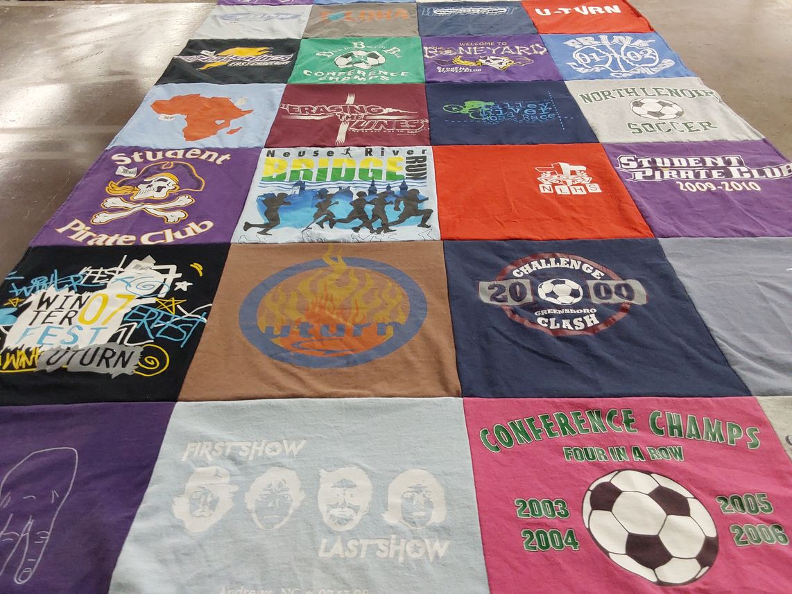 T-shirt quilt featuring greensboro clash by Jane from NC