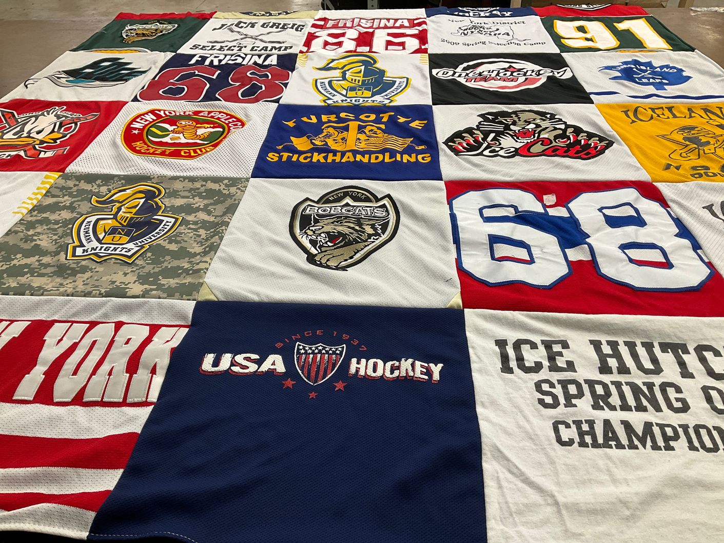 T-shirt quilt featuring new york apple core hockey club, north jersey knights by Donna from NY