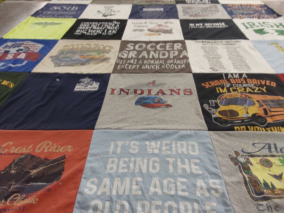 T-shirt quilt featuring cleveland indians by Sandra from OH