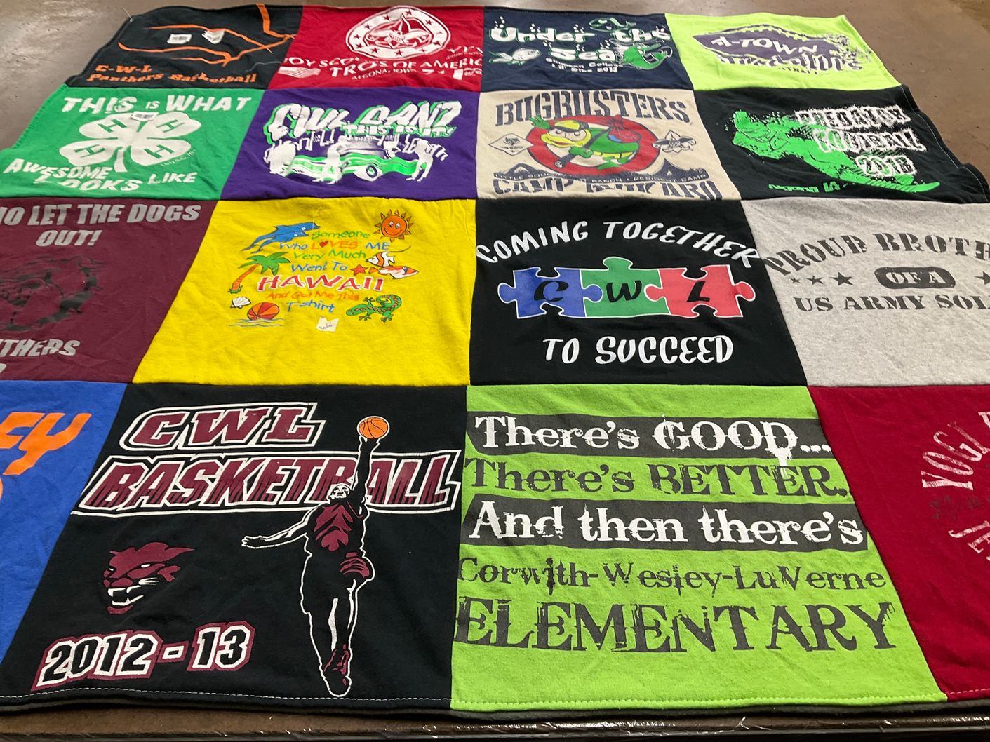 T-shirt quilt featuring cwl basketball by Mandie from IA