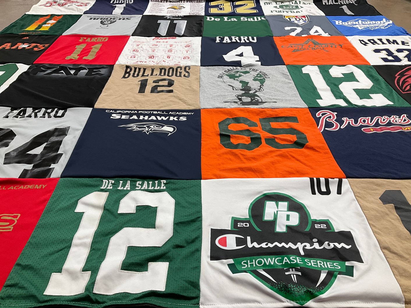 T-shirt quilt featuring seahawks, bulldogs by kristine from CA