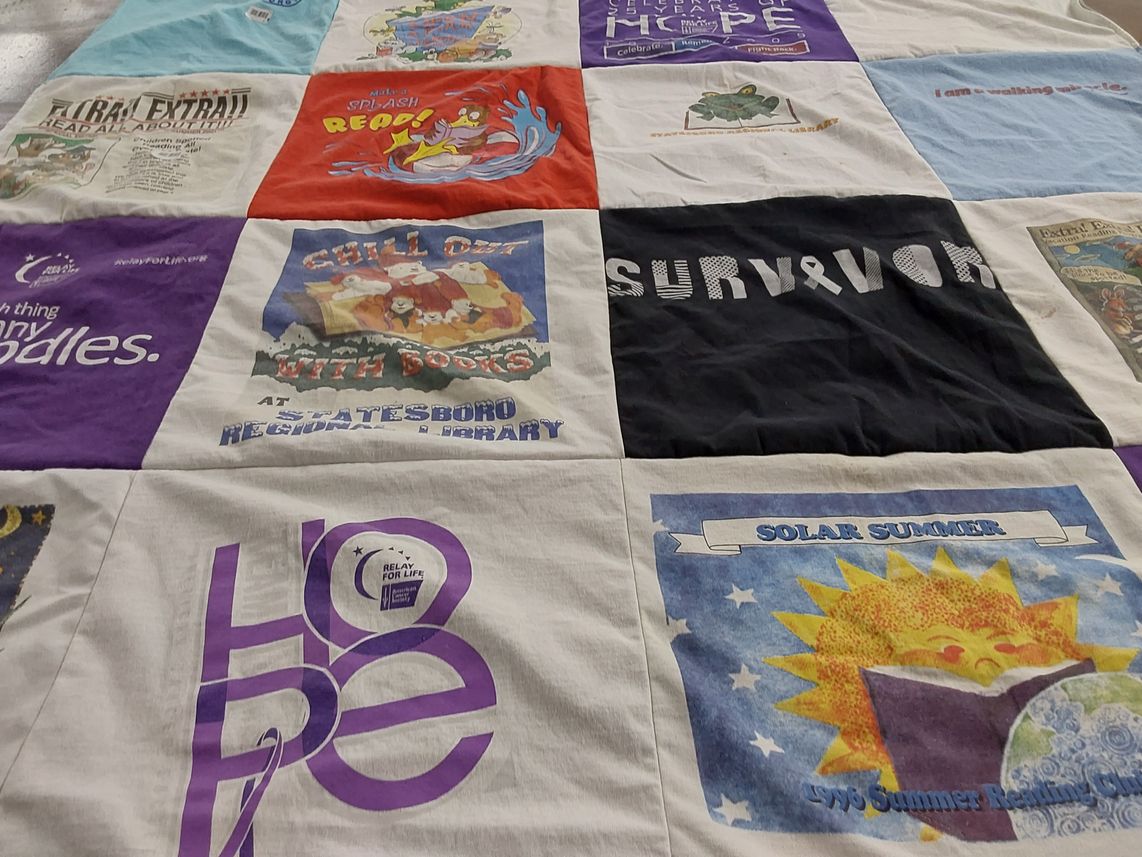 T-shirt quilt from statesboro regional library by Nichole from NC