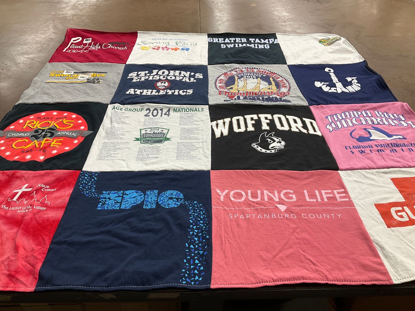 T-shirt quilt featuring tampa bay synchronized swimming by M from FL