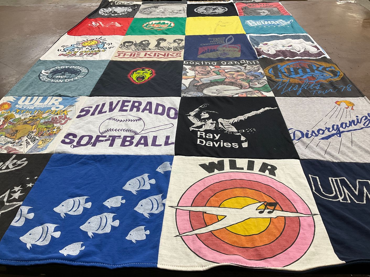 T-shirt quilt with music, sports themes by Rob from MD