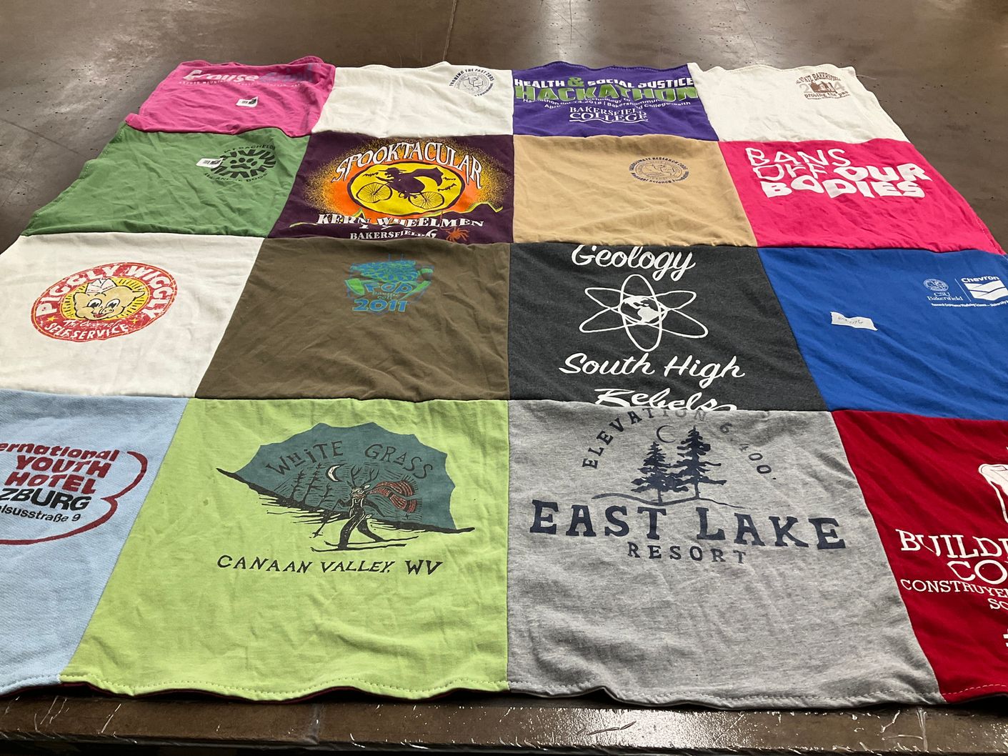 T-shirt quilt from south high school by Sarah from OR