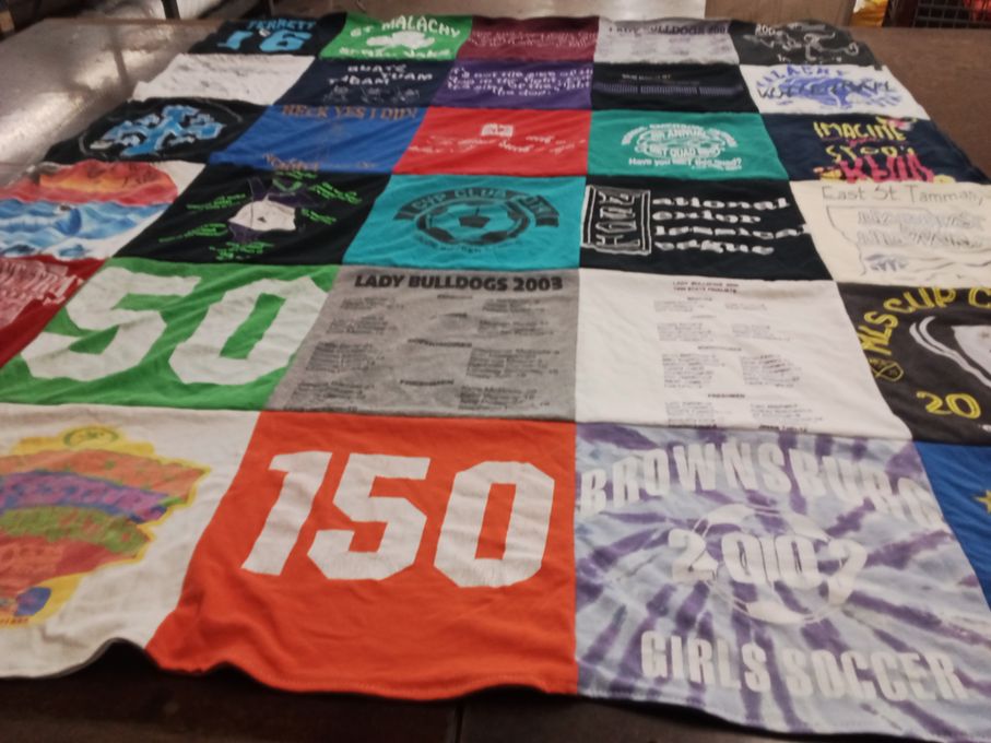 T-shirt quilt from brownsburg high school by Lynn from OH