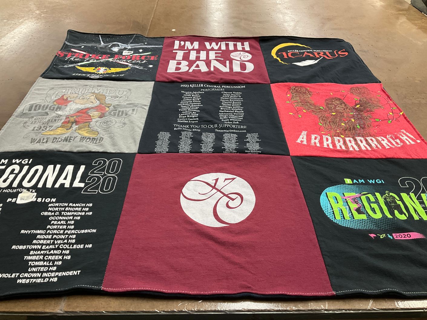 T-shirt quilt from keller high school by Mary from TX