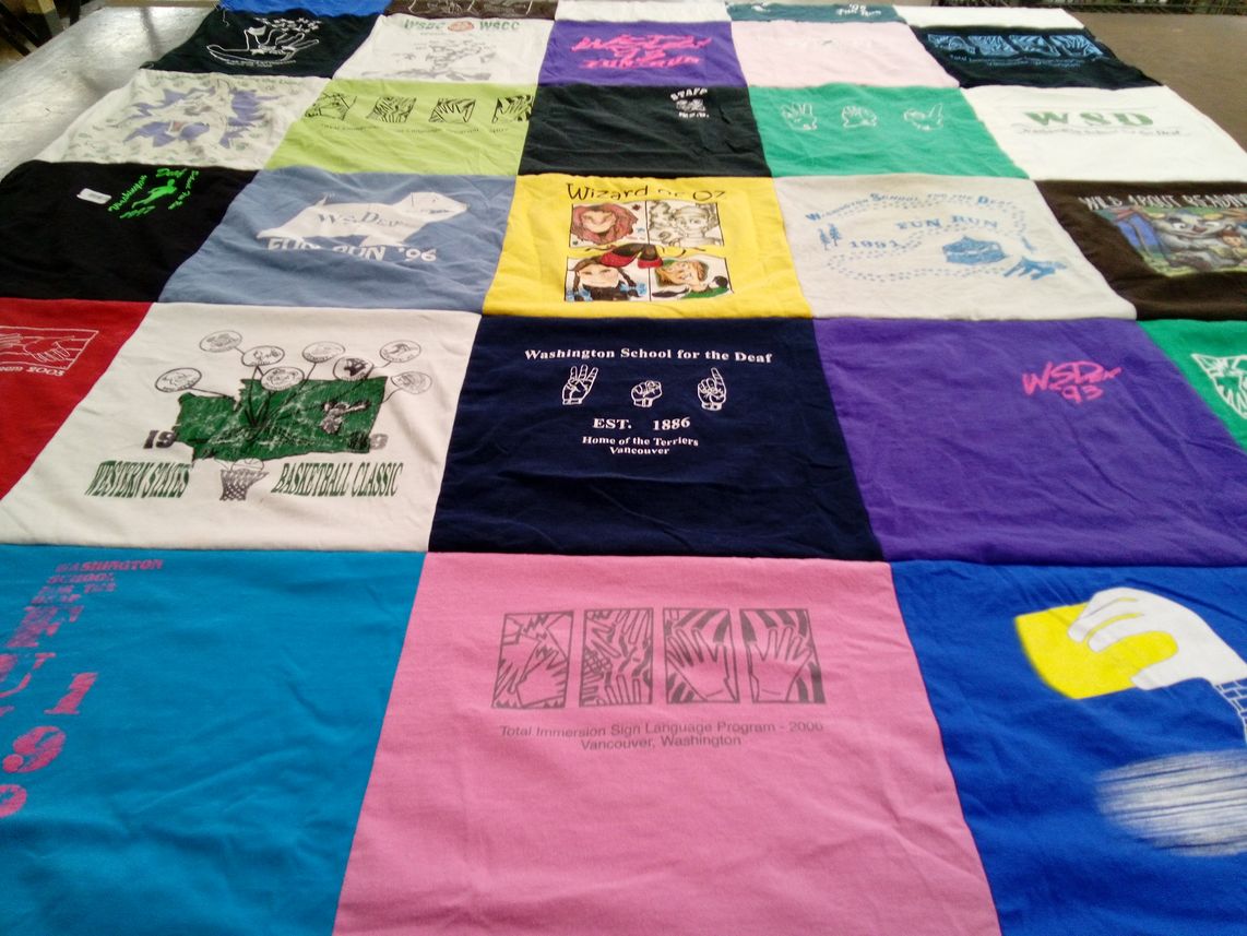 T-shirt quilt from washington school for the deaf by Dana from WA