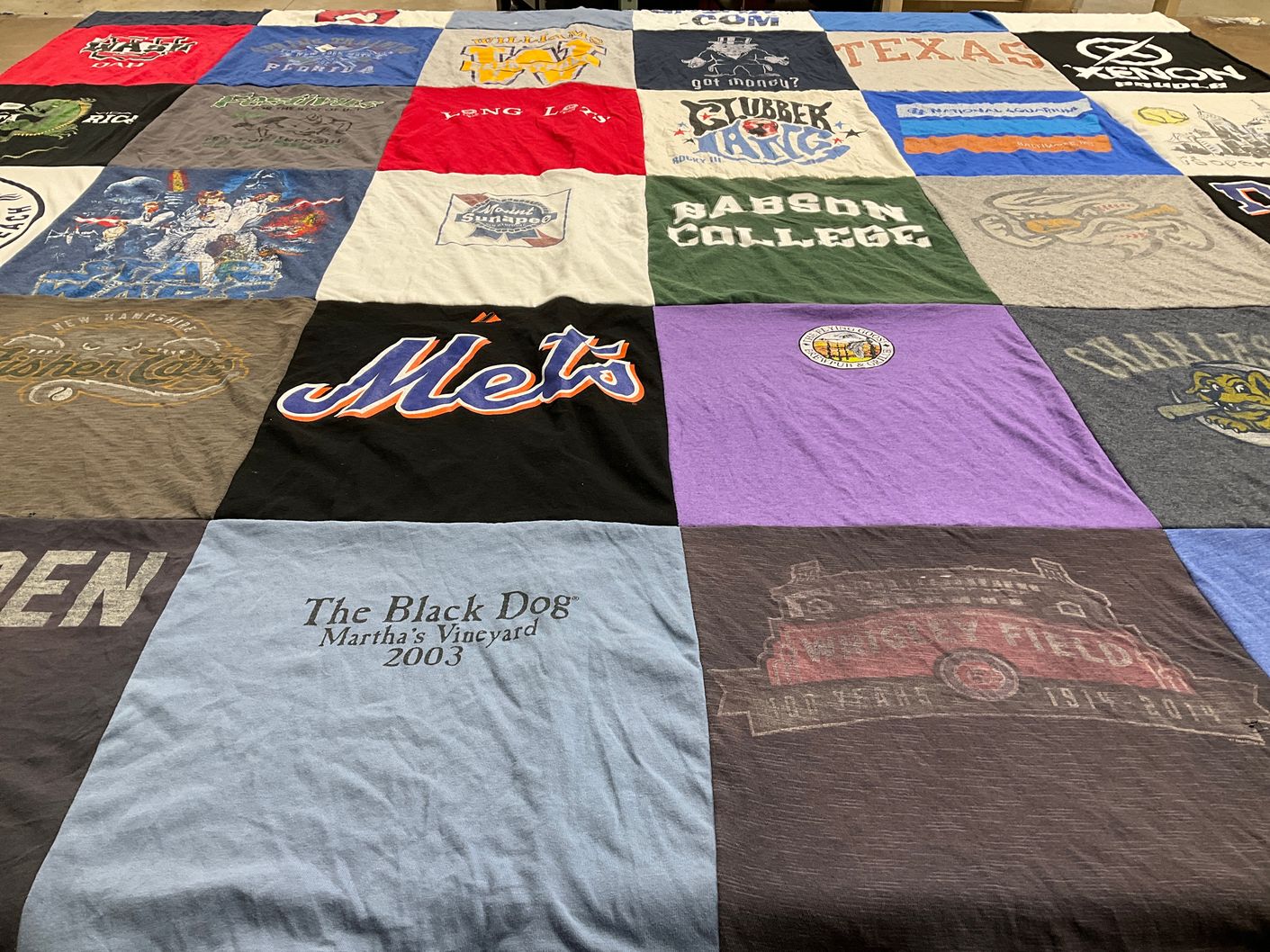 T-shirt quilt featuring new york mets by Gregory from CT