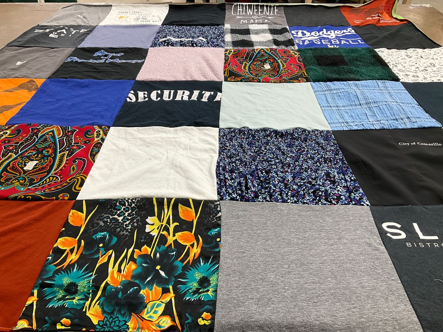 T-shirt quilt featuring los angeles dodgers baseball team by Megan from CA