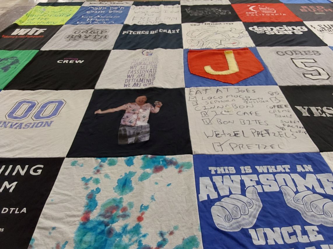 T-shirt quilt with food, dining themes by Corey from CA
