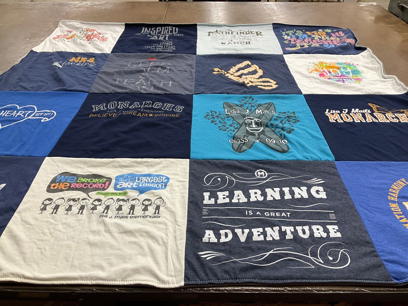 T-shirt quilt from lisa j mails elementary by Beth from CA