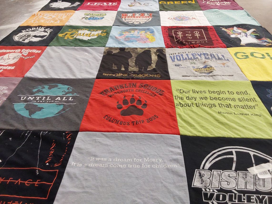 T-shirt quilt featuring bishop volleyball, grizzlies by Karen from OH
